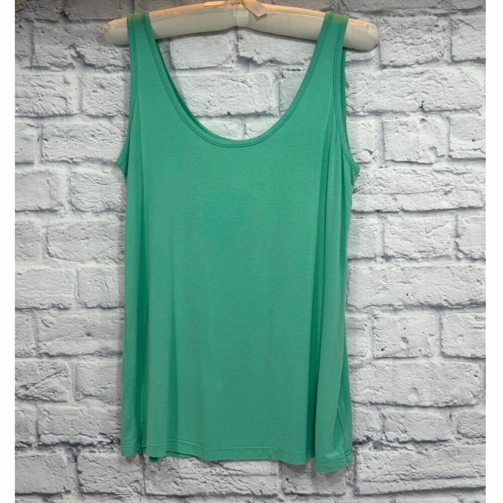 YALA Bamboo Tank Top Viscose Spandex k Aqua Turquoise Blue size L A321
